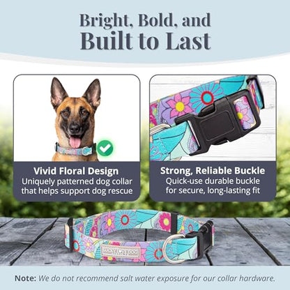 Lucky Love Dog Collars, Cute Large Dog Collars for Female Dogs, Part of Purchase Donated to Rescue (Large, Caroline, Collar) - color: Caroline Collar Only, size: Large | 15-25"