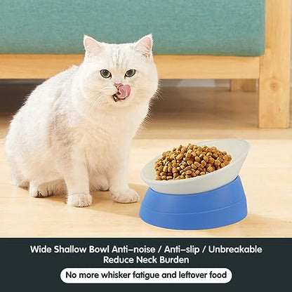 Bulldog Bowl Anti-Slip Dog Cat Dish Detachable Rubber Dog Bowl Pet Sterile Tilted Pet Feeder Slope Base (Blue, 3.5 Cup (Medium/Large Dog)) - color: Blue, size: 3.5 Cup ( Medium/Large Dog )