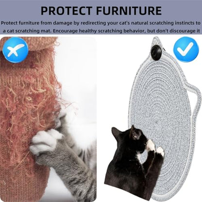 Cat Scratcher Mat, Natural Cotton Rope Cat Scratching Pad, 16.9'' Round Cat Wall & Floor Scratch Pad, Durable Double - Sided Cat Scratcher, Furniture Protector for Wall, Sofa, Couch, Carpet, Violet - color: Violet