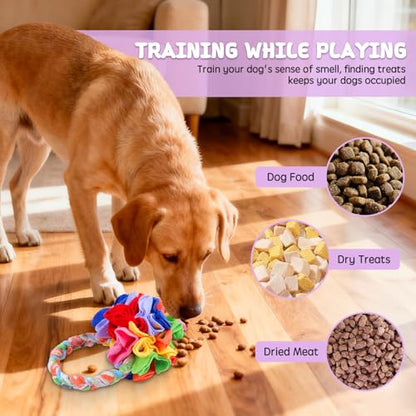 Snuffle Ball with Handle, Tug of War Rope Toys for Small Medium Dogs, Interactive Dog Toys Puppy Training Pull Toy for Exercise & Interactive Play Games (Blue) - color: Blue
