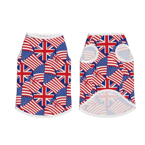 SWEET TANG Dog Lightweight T-Shirt British American Flag Repeat Pattern, Cool Breathable Stretchy Medium Large Dog Shirts, Soft Pet Shirts for Puppy Kitty Cats, X-Large - color: Pattern (112), size: X-Large