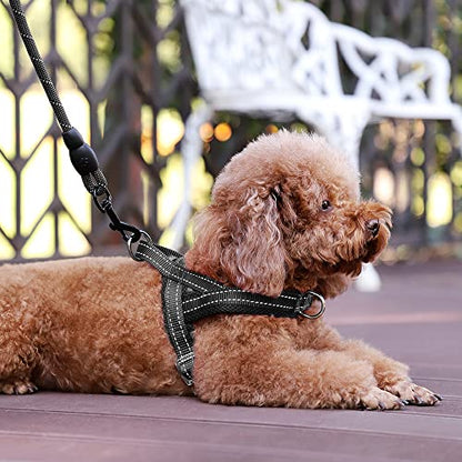 Plutus Pet No Pull Dog Harness with Breathable Mesh Padded, Adjustable Reflective Escape Proof Dog Harness, Quick Fit Dog Vest Harness for Small Medium Large Dogs(XS, Black) - color: Black, size: XS: chest 13.8"-17.3"