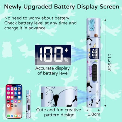 TBTeek Cat Toy, Battery Screen, Cute Fun Creative Body, Rechargeable, 7 Adjustable Patterns, Interactive Kitten Pet Dog Chase Toy for Fun Chase Play Exercise (1pcs) - size: 1pc battery display