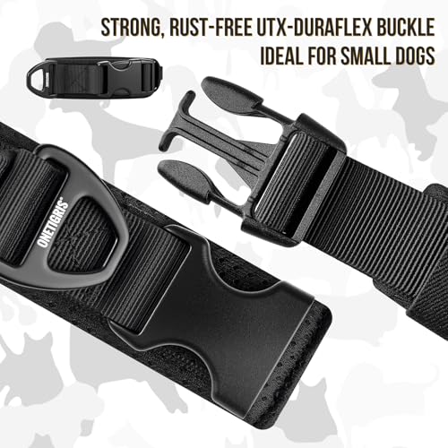 OneTigris Small Dog Collar with Handle, Soft and Adjustable Nylon Collar with Quick-Release Buckle, Lightweight No-Choke Design for Small Dogs(Black, XS) - color: Black, size: XS(10"-13")