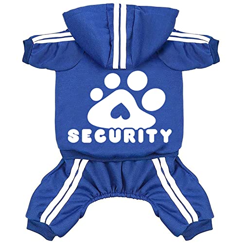 Dog Hoodie Security Clothes 4 Legs Jumpsuit Sweatshirt Hoodies Soft & Warm Dog Outfit Pullover Dog Winter Clothes Sweater for Small Medium Large Dogs Cats (Blue, XX-Small) - color: Blue, size: XX-Small