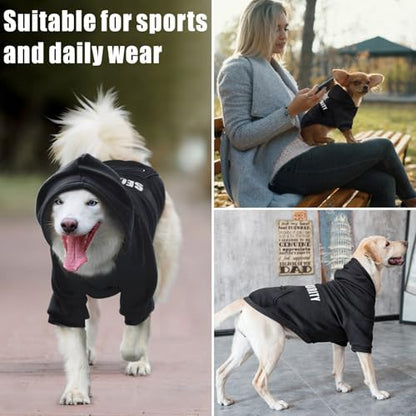 Dog Hoodie Security Glow-in-The-Dark Dog Sweater Sweatshirt Hooded Soft Brushed Fleece Winter Clothes with Dual Pocket Zip Puppy Hoodies for Small Medium Large Dogs Black XS - color: Black, size: X-Small