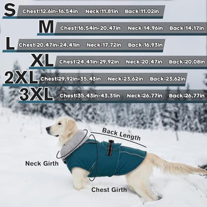Lelepet Warm Dog Coats for Small Dogs Waterproof Dog Winter Jacket Reflective Pet Fleece Vest Windproof Cold Weather Coats with Adjustable Buckle & Leash Hole, Dark Green, S - color: Dark Green, size: S