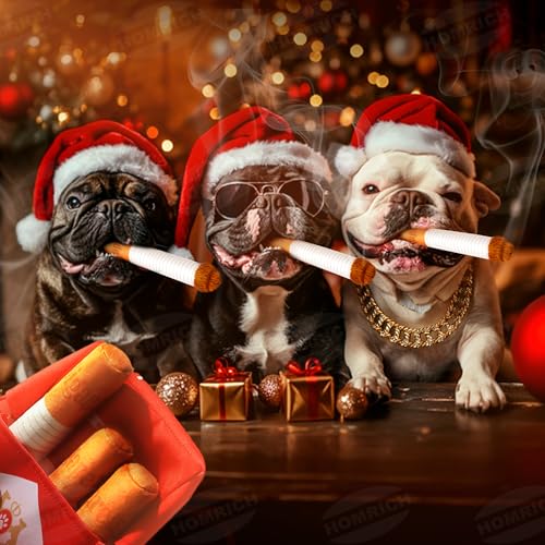 Homrich Cigarette Dog Toy Large, Funny Interactive Plush Dog Cigarette Toys, 3 Packs Giggle Puff Stick Toys with a Box, Pet Squeak Toys for Medium, Small and Large Cool Stuffed for Dogs Birthday - color: Red