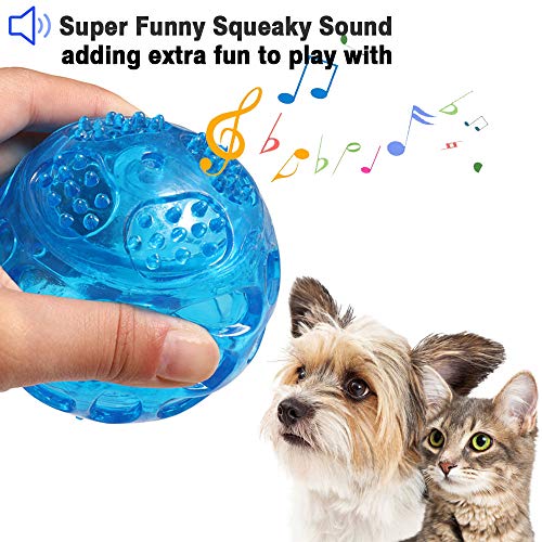ACEONE Dog Squeaky Ball, Pet Squeak Chew Bouncy Rubber Toy Balls for Small Large Dogs Indestructible Exercise Training Playing - size: 2 Balls 3 Inch