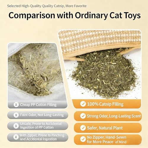 Cats Pillow Toy Containing Catnips Promotes Active Play Easy Easyly Toy - color: 1pcs, size: S