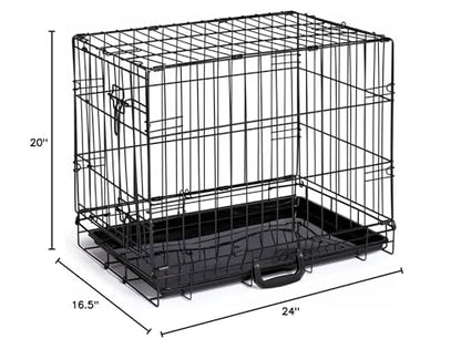 Prevue Pet Products Home On-The-Go Single Door Dog Crate - Extra Small Collapsible Dog Cage for Travel, Indoor, and Outdoor Use, Foldable Kennel Design, Deep Plastic Pan - XS, Black