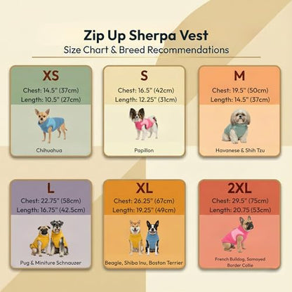 Gooby Zip Up Sherpa Vest - Hot Pink, Small - Two Tone Fuzzy Fleece Dog Sweater with Built-in Harness and Extra Security for Small Dog and Medium Dog - color: Hot Pink, size: Small (~16.5")