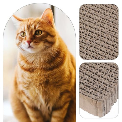 PRETYZOOM Replaceable Cat Scratching Board Pad, Sturdy Corrugated Cardboard Scratcher, Round Replacement for Indoor Kitten Scratcher, Reusable Wear-Resistant Scratch Pad for Cat Furniture