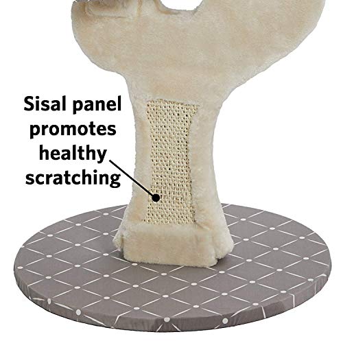 MidWest Homes for Pets Salvador Cat Tree with Built-in Sisal Scratching Pad & Cat Look-Out Lounge, Mushroom/Diamond Pattern - size: Salvador Cat Furniture, Mushroom Diamond Pattern