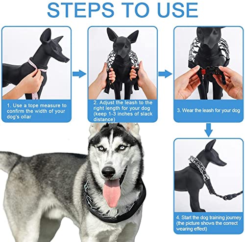 Dog Prong Collar, Adjustable Dog Training Collar with Quick Release Buckle for Small Medium Large Dogs - color: Luxury Black, size: L/3.5mm (Neck: 18"-20" Weight: 70 lbs)