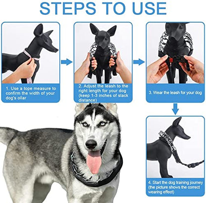 Dog Prong Collar, Adjustable Dog Training Collar with Quick Release Buckle for Small Medium Large Dogs - color: Luxury Black, size: L/3.5mm (Neck: 18"-20" Weight: 70 lbs)