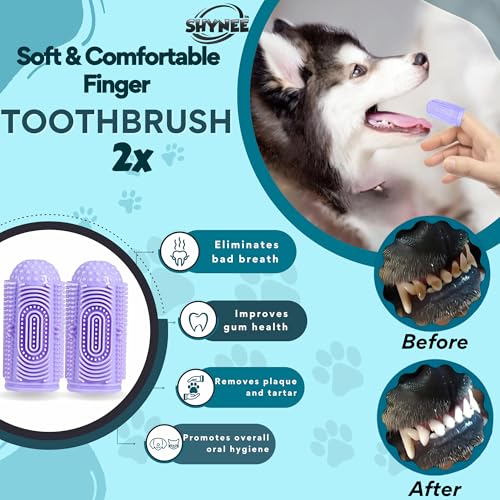 8PCs Dog Grooming Kit - Dog Shampoo Brush | Washing Gloves | Adjustable Dog Bath Brush | Dog Paw Cleaner | 2X Toothbrush | Dog Scrubber For Bath & Massage - Grooming & Bath Supplies for Dogs and Cats