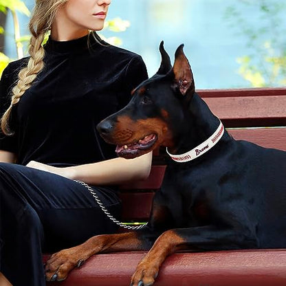 MLB Dog Collar Atlanta Braves New Signature PRO PVC-Leather Premium Pet Collars Extra Tough & Durable! Super Stylish! Size: Medium Adjustable 16-20" Length x 1" Width - color: Atlanta Braves, size: Medium