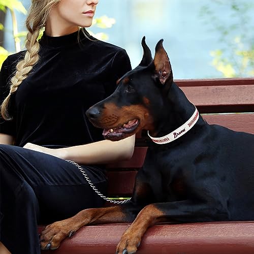 MLB Dog Collar Atlanta Braves New Signature PRO PVC-Leather Premium Pet Collars Extra Tough & Durable! Super Stylish! Size: Large Adjustable 20-29" Length x 1" Width - color: Atlanta Braves, size: Large