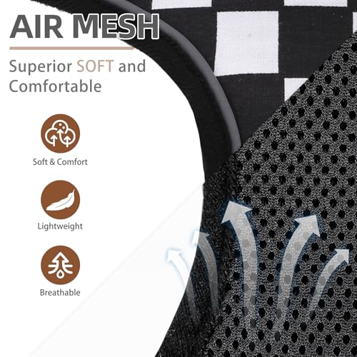 PUPTECK Soft Mesh Dog Harness and Leash Set Pet Puppy Cat Comfort Padded Vest No Pull Harnesses, Checkered Black&White, XS - color: Checkered Black&White, size: XS (NECK: 10", CHEST: 10"-14")