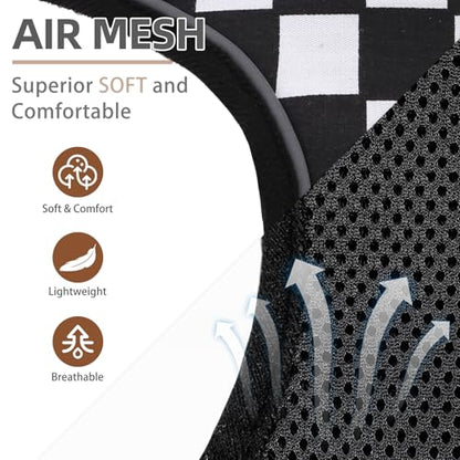 PUPTECK Soft Mesh Dog Harness and Leash Set Pet Puppy Cat Comfort Padded Vest No Pull Harnesses, Checkered Black&White, XS - color: Checkered Black&White, size: XS (NECK: 10", CHEST: 10"-14")