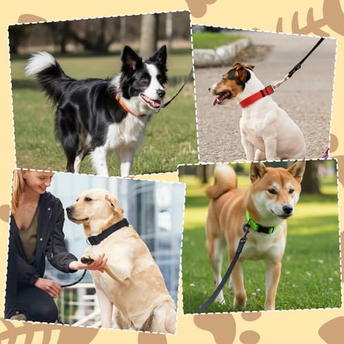 24 Pcs Dog Collars Bulk Adjustable Soft Breathable Premium Nylon Collar Reflective Dog Collar with Buckle for Medium Large Breeds for PET Travel Walk Daily (L, 8 Colors)
