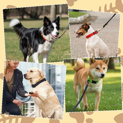 24 Pcs Dog Collars Bulk Adjustable Soft Breathable Premium Nylon Collar Reflective Dog Collar with Buckle for Medium Large Breeds for PET Travel Walk Daily (L, 8 Colors)