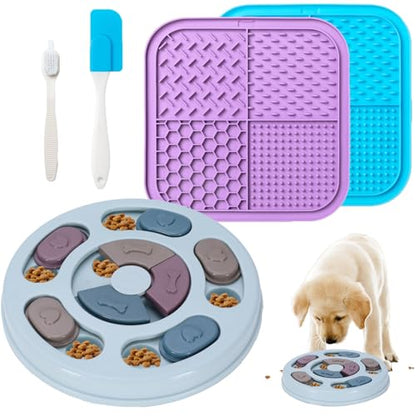 Lick Mat For Dogs,Dog Puzzle Toy,Stimulating Dog Toys,Puppy Slow Feeder Enrichment Toys,Stimulation Puzzles Food Bowl for Large Pet Treat Mat Mental Interactive Feeding Bowls Small Puppies Feeders
