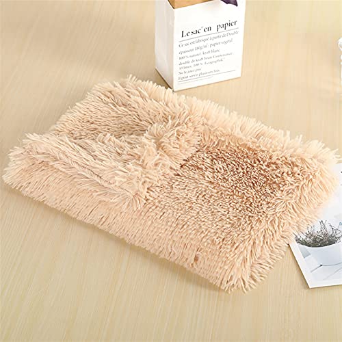 Pet Faux Fur Calming Blanket Soft Dog Cat Protector with Two-Side Fur, Thick Shaggy Bed Throws Pet Blankets Soft Fuzzy Microfibe Cat Throw Bed Couch Washable 22"x14" Inch Champagne - color: Champagne, size: 22"x14" Inch