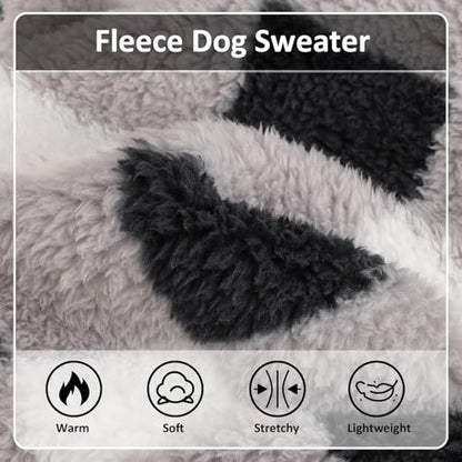 Dog Sweater for Small Dogs Hoodies， Winter Clothes Boy Girl Male Female，Fleece Hoodies Warm Pet Doggie Sweaters Coat Apparel - color: Black white grid, size: Small