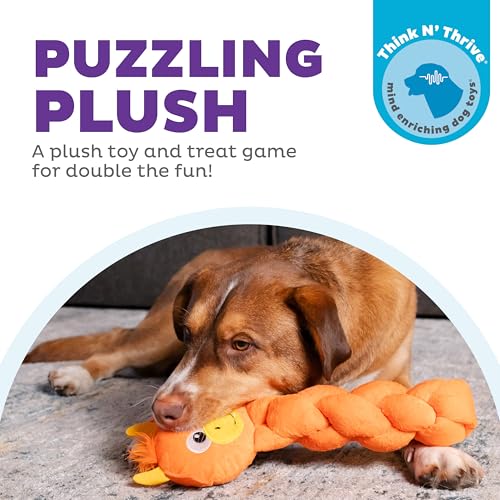Outward Hound by Nina Ottosson Twistiez Interactive Plush Dog Treat Puzzle, Dragon, Orange - color: Twistiez Dragon