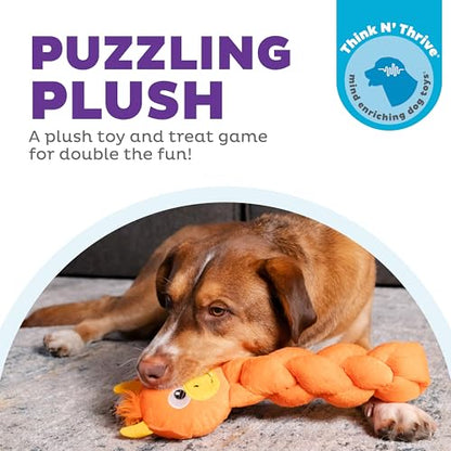 Outward Hound by Nina Ottosson Twistiez Interactive Plush Dog Treat Puzzle, Dragon, Orange - color: Twistiez Dragon