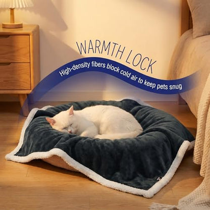 Dog Blankets for Large Dogs, Soft Fluffy Fleece Pet Blankets for Couch, Sofa, Dog Beds, Car Seats, Creat, Washable, 50x60 inches, Black - color: Black