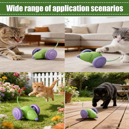 Interactive Cat Toys for Indoor Cats, Kitten Toys Like a Mouse, Rechargeable Cat Mouse Toy with Tail & Lights, Cat Toys for Bored Indoor Adult Cats, Automatic Cat Toy for Enrichment Exercise