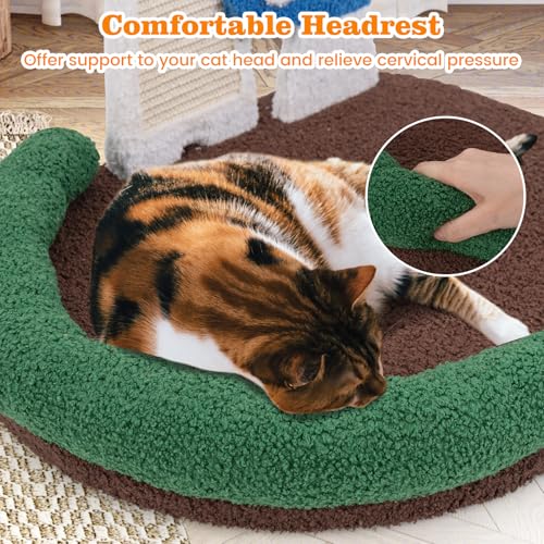 Tangkula Mushroom Cat Bed, Cat Claw Scratcher with Wide Large Platform, Sisal Scratching Panel, Spring Ball, PP Cotton Padded Headrest, Cat Tree House with Interactive Toys for Kittens - size: 17 Inch