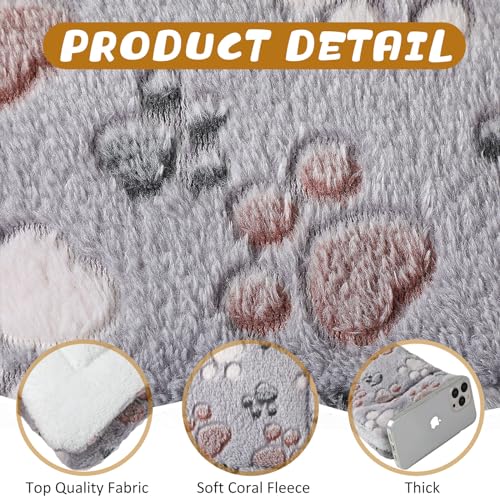 Tuanse 4 Pack Ultra Soft Dog Cat Bed Mat Small Animal Guinea Pig Bed with Cute Print Reversible Fleece Dog Crate Kennel Pad Cozy Washable Thickened Hamster Pet Beds Mat(13 x 19 Inches,Light Gray) - color: Light Gray, size: 13 x 19 Inches