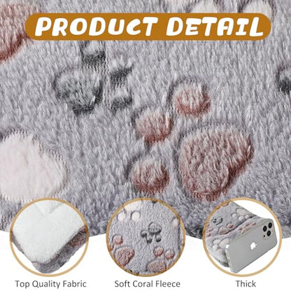 Tuanse 4 Pack Ultra Soft Dog Cat Bed Mat Small Animal Guinea Pig Bed with Cute Print Reversible Fleece Dog Crate Kennel Pad Cozy Washable Thickened Hamster Pet Beds Mat(13 x 19 Inches,Light Gray) - color: Light Gray, size: 13 x 19 Inches