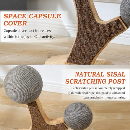 Cat Tree Cat Scratching Post with Vertical Cat Scratcher, Interactive Toy Balls, Handmade Cat Furniture with Natural Materials, Cute Kitten Scratch Post, Easy-to-Clean - color: SZ-6