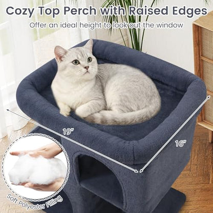 Tangkula Small Cat Tree for Indoor Cats, 25.5 Inch Cat Tower with Sisal Scratching Posts, 2 Large Cat Condos with Padded Top Perch, Modern Cat Climbing Furniture for Adult Cats & Kittens (Dark Gray) - color: Dark Gray