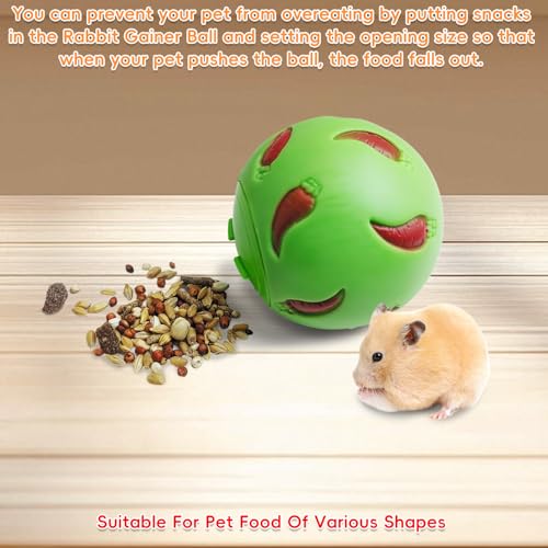 PINVNBY Guinea Pig Foraging Toy Sniff n' Snack Bunny Chew Toys Small Animal Wooden Enrichment Toys with 2 Balls Interactive Treat Dispenser for Rabbit Hamster Chinchillas Rats and Gerbils