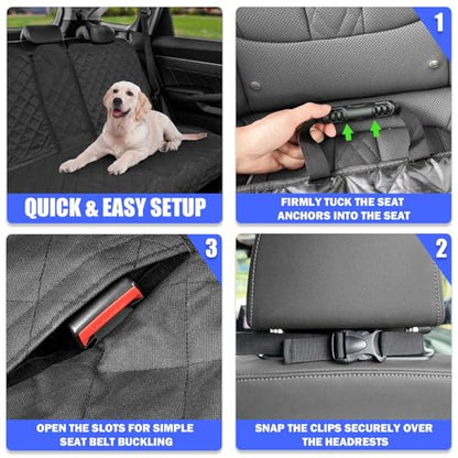 Yonktoo Dog Car Seat Cover for Back Seat, Car Seat Cover 60/40 Split Bench for Family Car, Compact SUV, MPV - Standard - 53" W