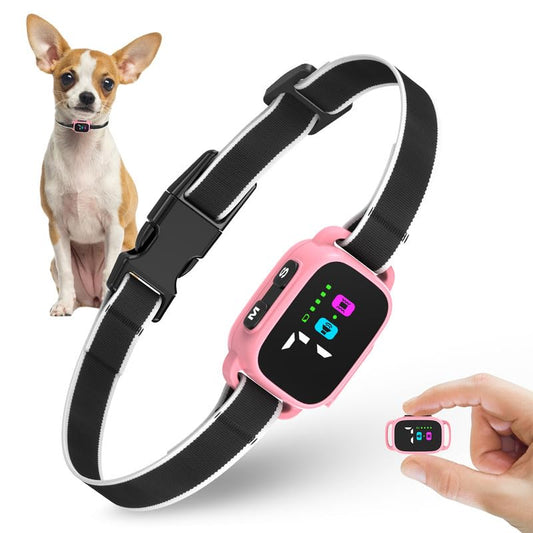 Anti-Bark Collar for Small Dogs, No Shock Anti Barking Collars with 7 Sensitivities, 3 Adjustable Modes Beep & Vibration, IP67 Waterproof - Effective & Humane, Sweet Pink