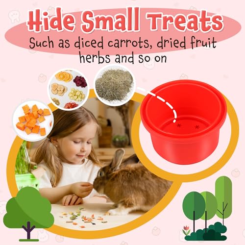 SKYWHALE Bunny Toys, Stacking Cups for Rabbits, 8PCS Stackable Plastic Pet Nesting Snack Container, Chinchilla Guinea Pig Parrot Enrichment Playset for Hiding Food and Playing