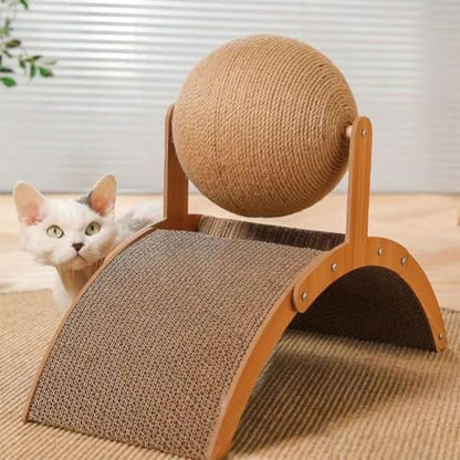 Interactive Cat Scratcher, Cat Scratching Post Design with Arch Bridge Balls-Stylish CatScratching Board, Natural Sisal Scratcher Ball, Fun and Engaging Scratching Post for Exercise - color: 1PCS Small, size: free size