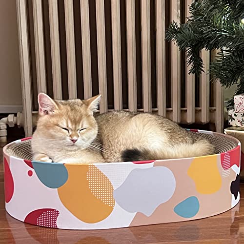 Cat Scratcher Lounge Bed - Lounge Couch for Indoor Cats Oval Shape 17"x13" Long Lasting Furniture