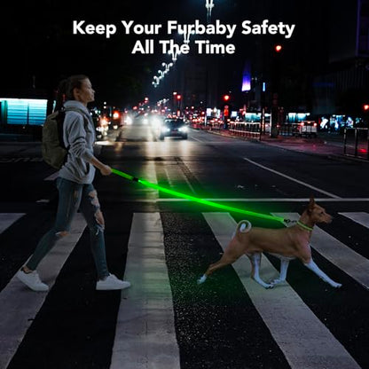 Colaseeme Light Up Dog Leash, LED Pet Leashes USB Rechargeable, Glow Safety Dogs Lights at Night (4FT,Green-New) - color: Green (New), size: 4FT