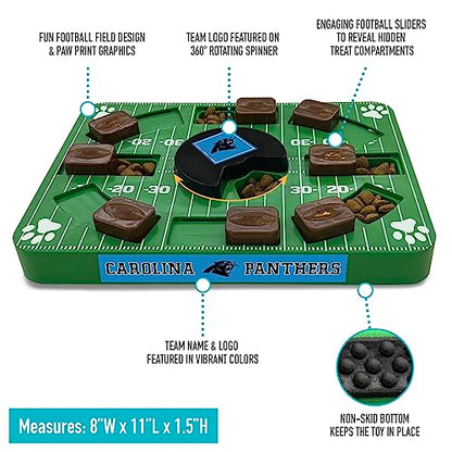 Pets First NFL Carolina Panthers Puzzle Toy, Puzzle Treat Dog Toy, Interactive Dog Treat Toy, Dog Puzzle - color: CAROLINA PANTHERS, size: Standard