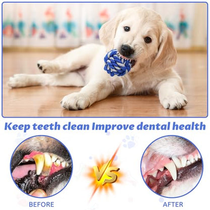 Pet Chew Rope Toy for Teething, Entertainment & Interaction, Knots Weave Cotton Rope, Biting Small Ball Tough Chew Toys for Dogs & Cats, 4 Pack - style: 4 PACK