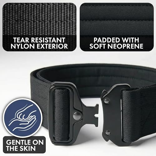 Spark Paws Tactical Dog Collar - Heavy Duty, Premium Quality, Thick and Durable for Large and Medium Dogs - Black - M - color: Black, size: M: 18"-22" [2" wide]