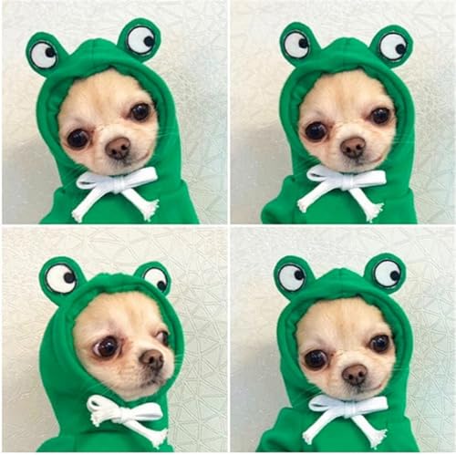 Warm Dog Winter Clothes Cute Fruit Dog Coat Hoodies Fleece Pet Dogs Costume Jacket for French Bulldog Chihuahua Ropa para Perro(Green,XS) - color: Green, size: XS